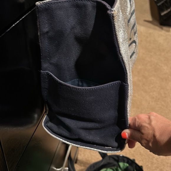Kate Spade Kate Baby diaper bag, medium. Silver shimmer and navy. Great shape! - Picture 2 of 5